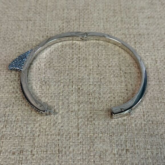 Kate Spade California Dreaming Pave Silver & Blue Ocean Wave Hinged Bracelet - Picture 4 of 7